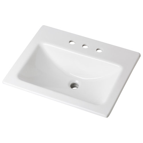 Gerber White Vitreous China Rectangular DropIn Bathroom Sink with